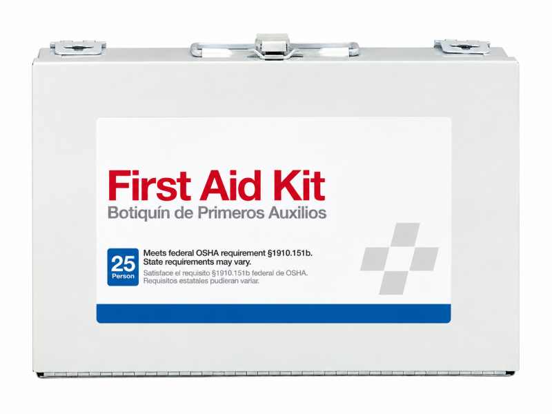 Första hjälpen-kit i metall för 25 personer | Arbetsplats & Emergency First Aid Kit
