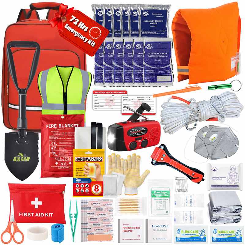 72 timmars jordbävningsöverlevnadsryggsäck Brandkatastrof Emergency Kit