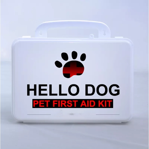 Hund First Aid Kit Box Vit |PP Pet Emergency Kit Case | Tom eller fylld | OEM/ODM grossist